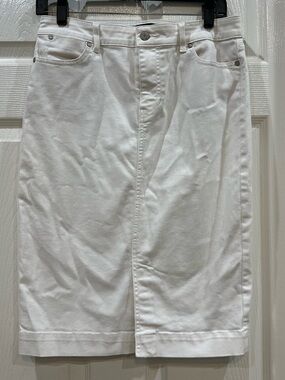 Talbots White Denim Pencil Skirt